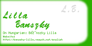 lilla banszky business card